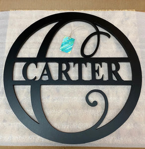 Last Name Door or Wall Hanging Sign - Round